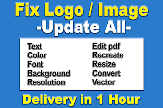edit logo, resize image, change color of any graphic in photoshop