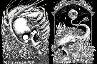 do graphic designs in dark arts style