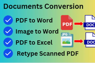 convert pdf to word and excel, retype scanned documents, fast typist