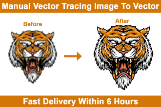 do manual vector tracing to recreate, retrace and redraw logo