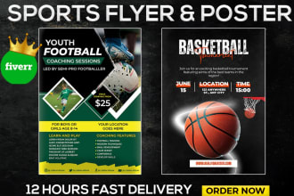 do any sport training flyer poster football wrestling,basketball baseball design