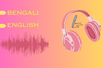 transcript your bengali and english video and audio