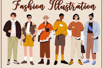 do fashion tech pack, technical sketch, size chart for you