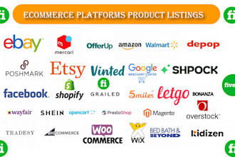 list products on ebay, etsy, poshmark, depop, grailed, shopify tradsey vendoo