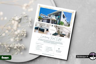 design modern, clean property flyers and listing materials