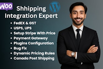 setup and integrate usps, ups, fedex canada post shipping API for woocommerce