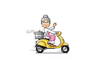 design awesome good looking carry out and delivery logo