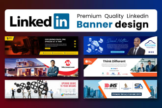 design linkedin banner, social media cover, profile background  or header