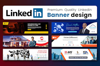 professional linkedin, facebook banner design, cover, header, branding