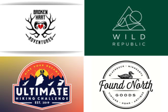 design a vintage, hunting, camping, mountain, outdoor, hiking logo
