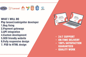 develop responsive website design and backend development