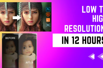 resize image ,increase resolution 300 dpi within 12 hours
