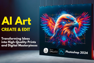 3 ai images with dall e v3 midjourney and photoshop 2024 edit