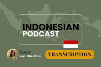 transcribe indonesian podcast audio or video transcription