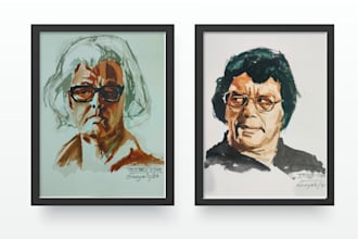 create a hand painted watercolor portrait painting