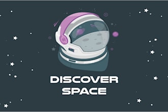 design modern astronaut, space and planet logo