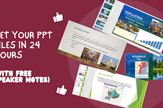 do power point presentations within 24 hrs along with free of cost speaker notes