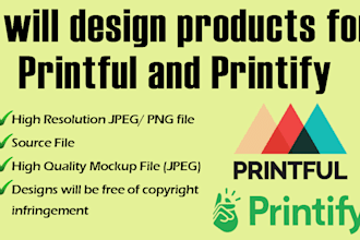 design for printful and printify product