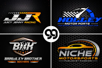 do motorsports car bike racing team club logo design