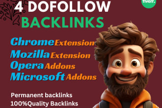4 dofollow high authority backlinks from chrome, mozilla, opera, microsoft