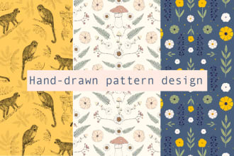 design hand drawn patterns for fabric, wallpaper, home decor