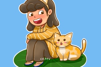 create a doodle illustration and basic ilustration for you