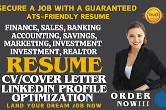 write banking sales finance accounting  marketing realtor auditing resume