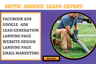 generate highly sales septic service cleaning home cleaning septic landing page