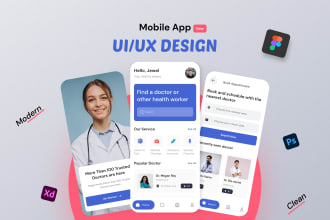 do attractive mobile app UI UX design in figma