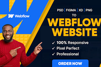 develop webflow website from psd, figma, adobe xd
