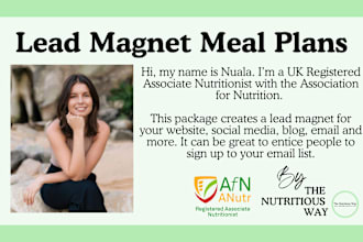 create a custom lead magnet meal plan for your business