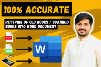 do retyping of old books, scanned books into word