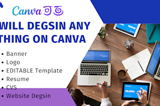 design anything on canva, logo, banners, editable template