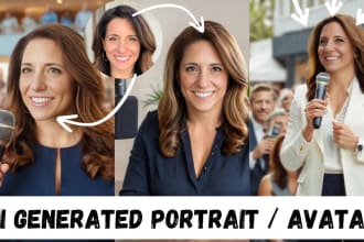 create ai generated avatar portrait in midjourney and photoshop