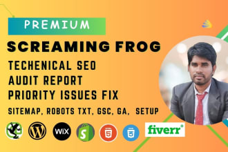 do website technical SEO audit by premium screaming frog