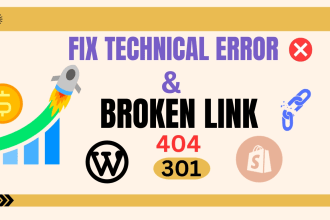 fix technical and onpage SEO, google index, 404 error, xml sitemap, and robots