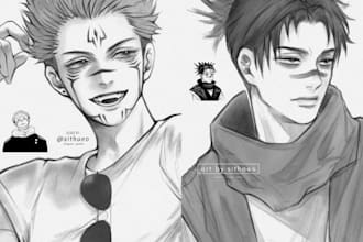 sketch a custom anime illustration for you
