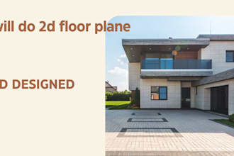 autocad 2d floor plane and 3d designed