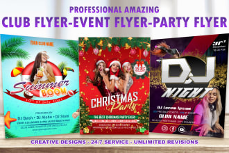 design professional amazing club flyer, event flyer,party flyer