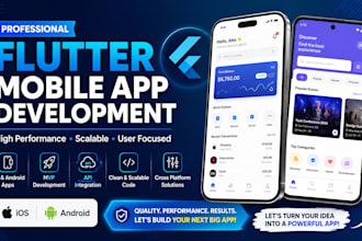 develop cross platform mobile app in flutter for ios and android