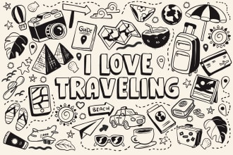 design doodle art, doodle illustration, cartoon character, doodle pattern