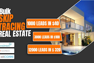 provide real estate skip tracing, llc skip tracing leads and sales leads in bulk