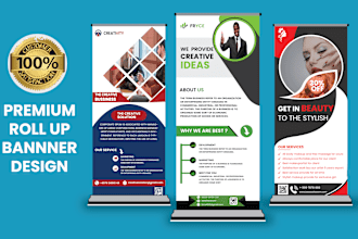 design modern retractable roll up, pull up, pop up, x stand banner for business