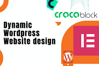 build a dynamic wordpress website with elementor,  and crocoblock plugin 24 hour