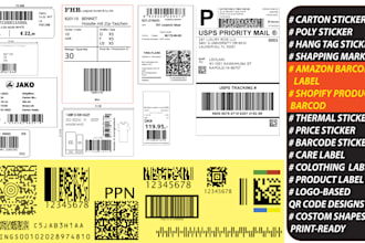 design carton sticker, shipping labels, barcode sticker within 1 hour