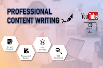 write professional youtube scripts and blog posts