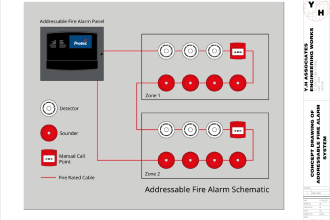 design fire alarm system autocad drawings with takeoff