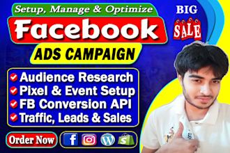 setup and manage facebook ads campaign,instagram ads for leads and sales