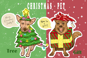 draw for christmas your pet as a tree or christmas gift,