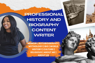 write history, biography, memoir, bio, autobiography, about me, about us content